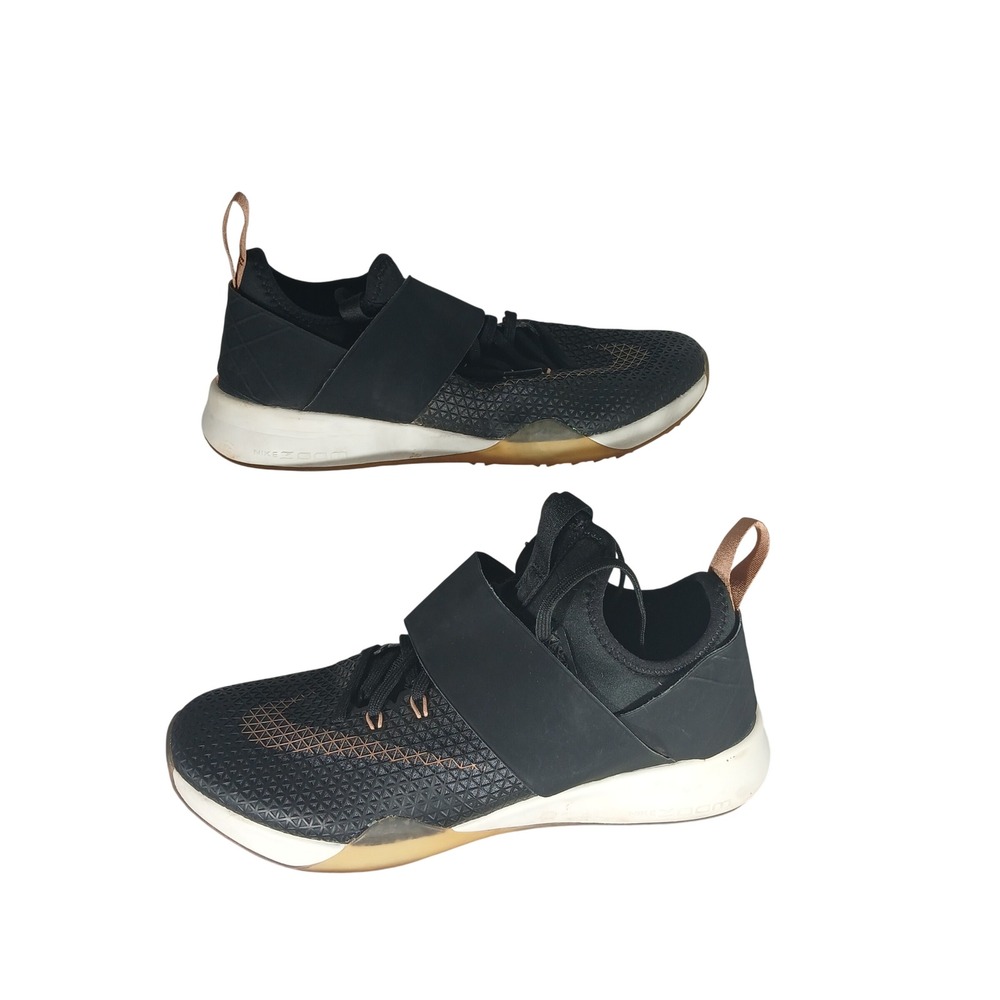 Nike Zoom Elevate Training Shoes 7.5 Black Rose Gold Gum Sole Gym HIIT